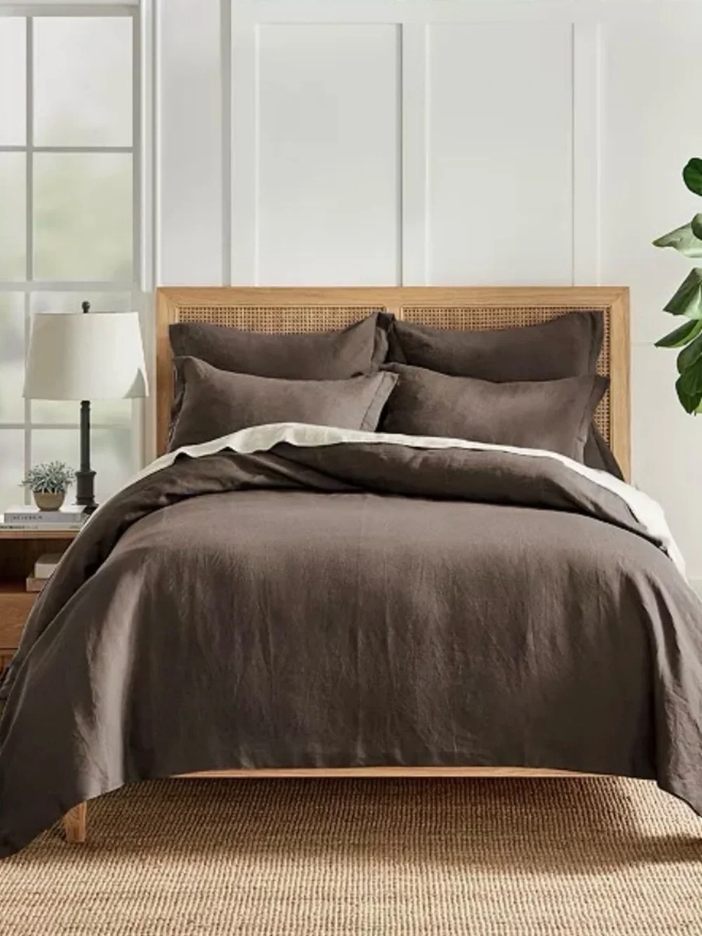 Levtex Home 100% Washed Linen King Duvet Cover - Brown